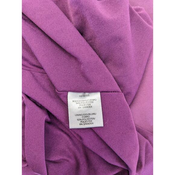 Halston Size 0 Kamilah Jersey One-Shoulder Ruched Gown Sheath Maxi Dress Purple - Picture 11 of 13